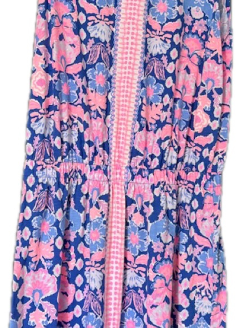 Lilly Pulitzer Blue & Pink Floral Midi Dress